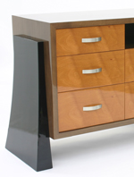 high gloss walnut dresser