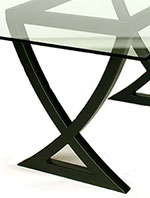 glass and steel dining table
