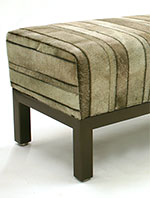 leather and steel bench