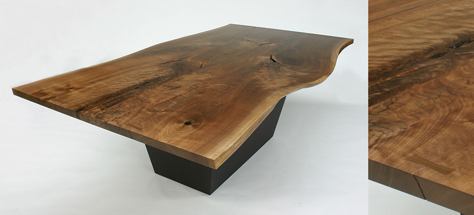 walnut slab dining table