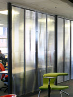long steel and polycarbonate wall