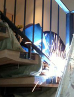 welding railings on site